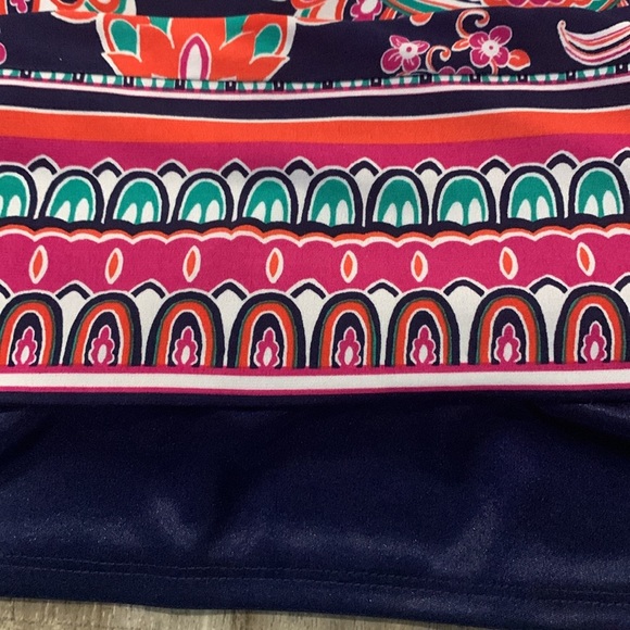 Laundry Shelli Segal Los Angeles multicolored 3/4 bell sleeve dress womens Sz 4 - Picture 8 of 14